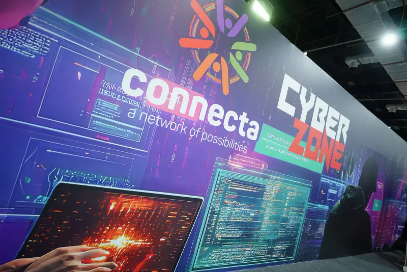 Connecta Cyber Zone wall graphic, Connecta 2025